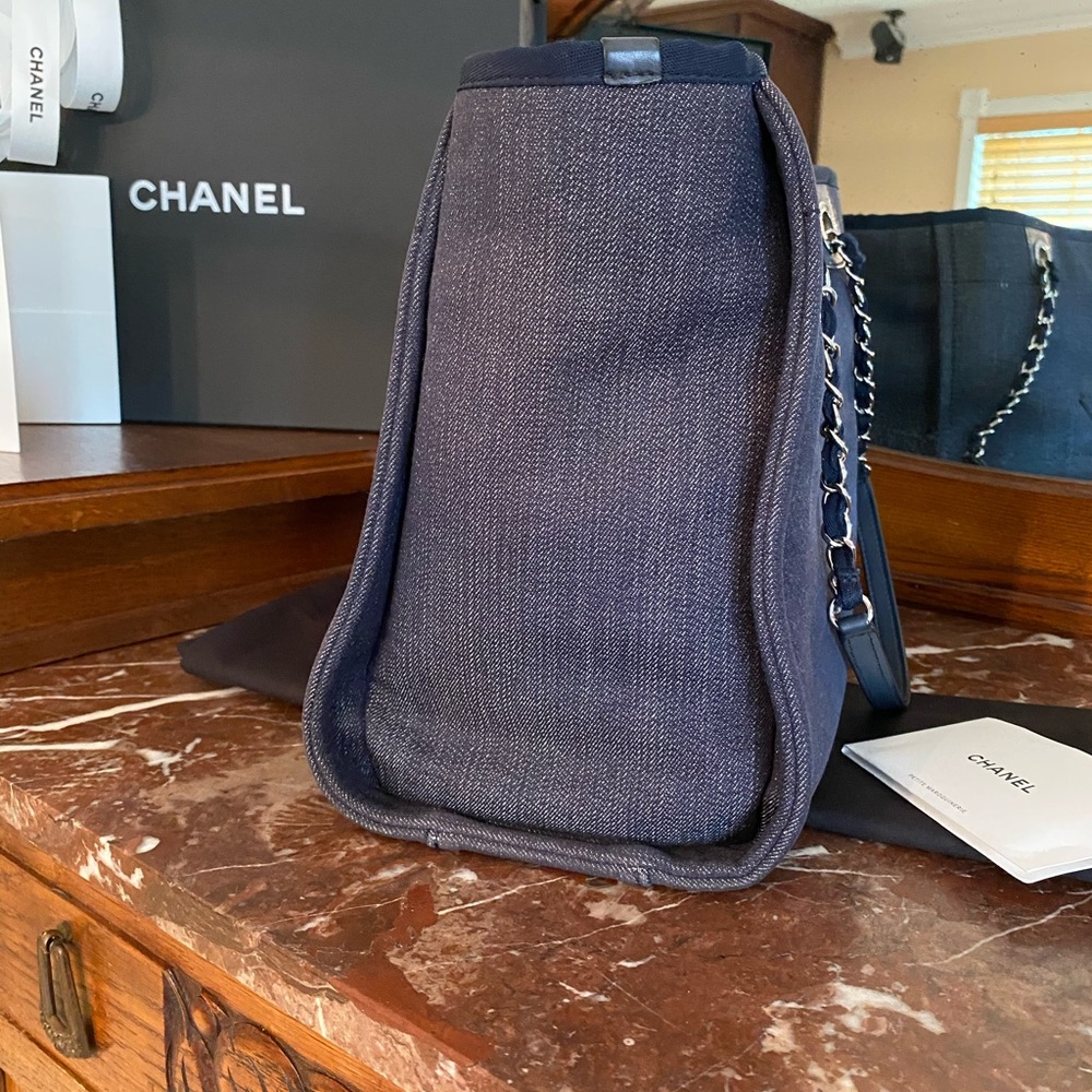 Chanel Deauville Denim Blue Medium MM Tote - Picture 9 of 14